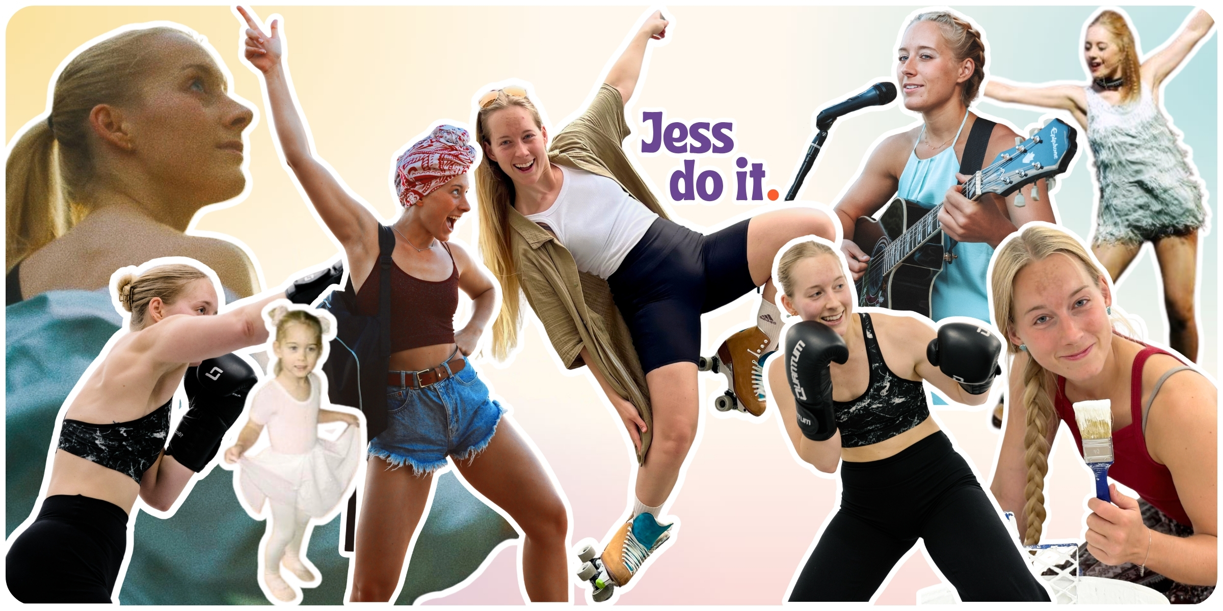 Jess skating, boxing and dancing - Jess do it.